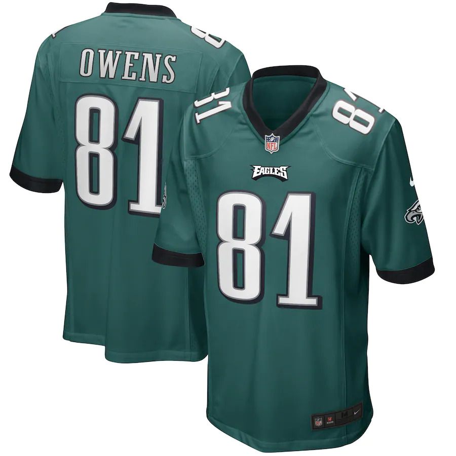 Men Philadelphia Eagles 81 Terrell Owens Nike Midnight Green Game Retired Player NFL Jersey